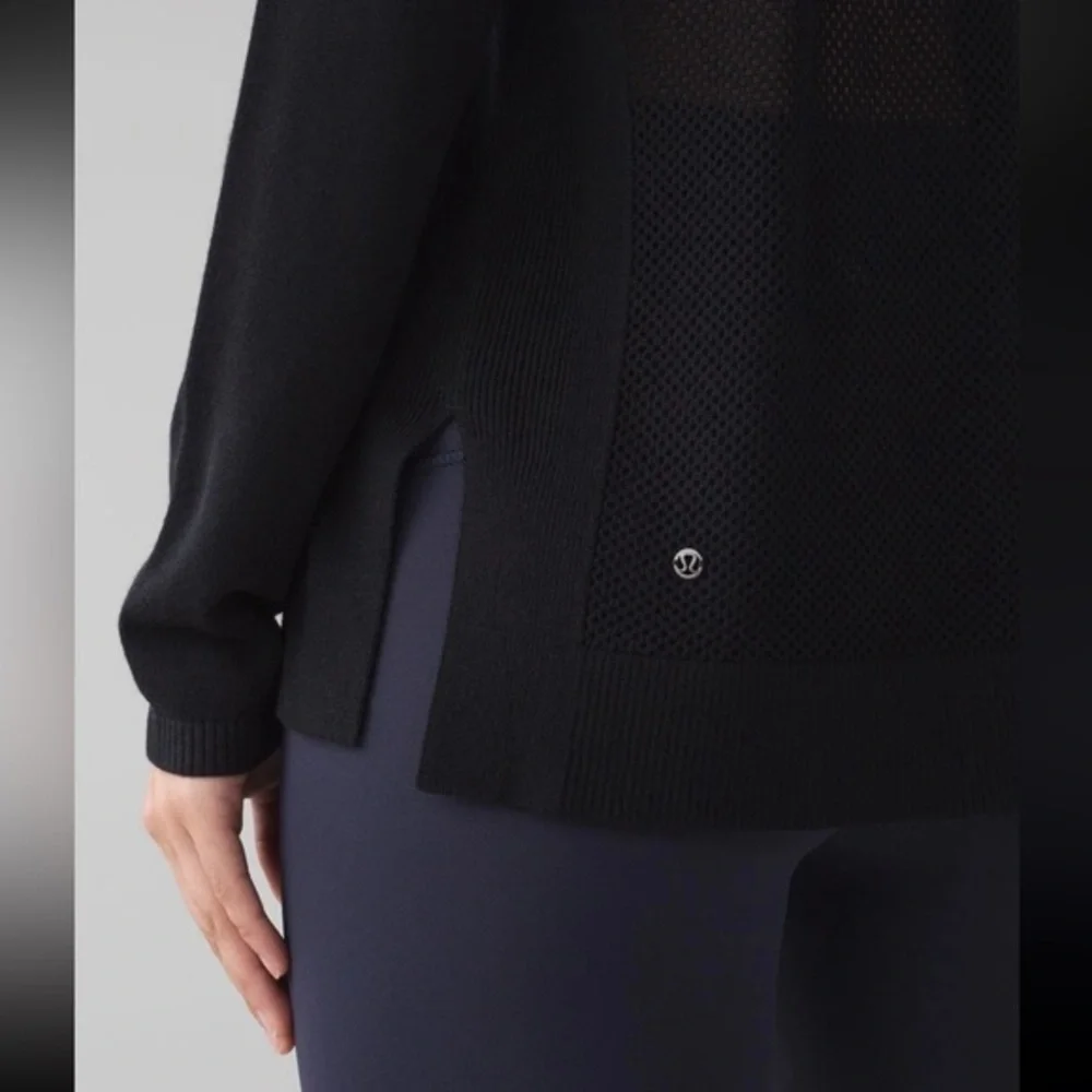 Lululemon Well Being Sweater‎ Women’s Size Small Black Boolux Cashmere Blend